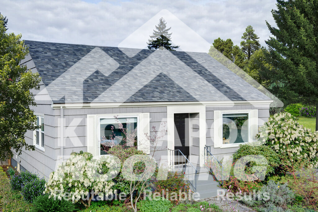 Gray roofing shingles