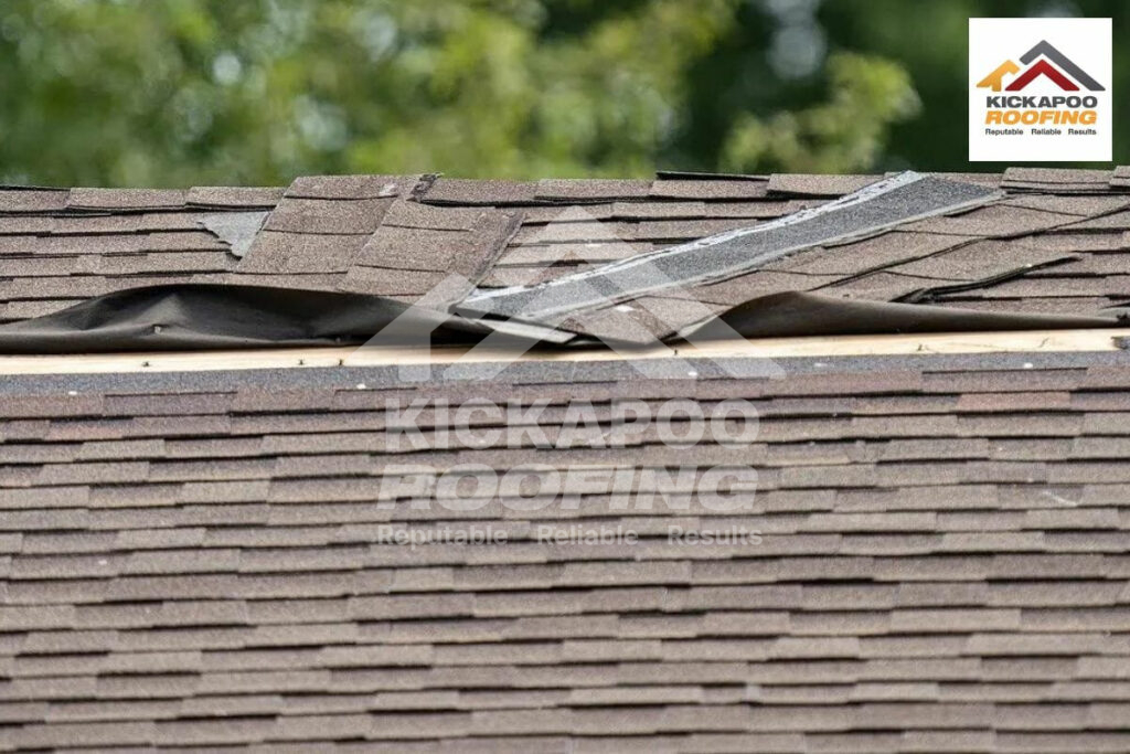 Wind damage shingles