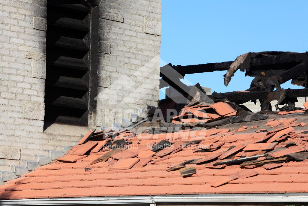 Roof fire damage